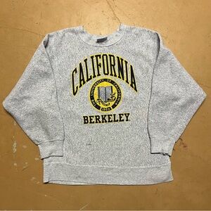 Vintage 90s University of California Berkeley Reverse Weave Hanes Beefy Sweater